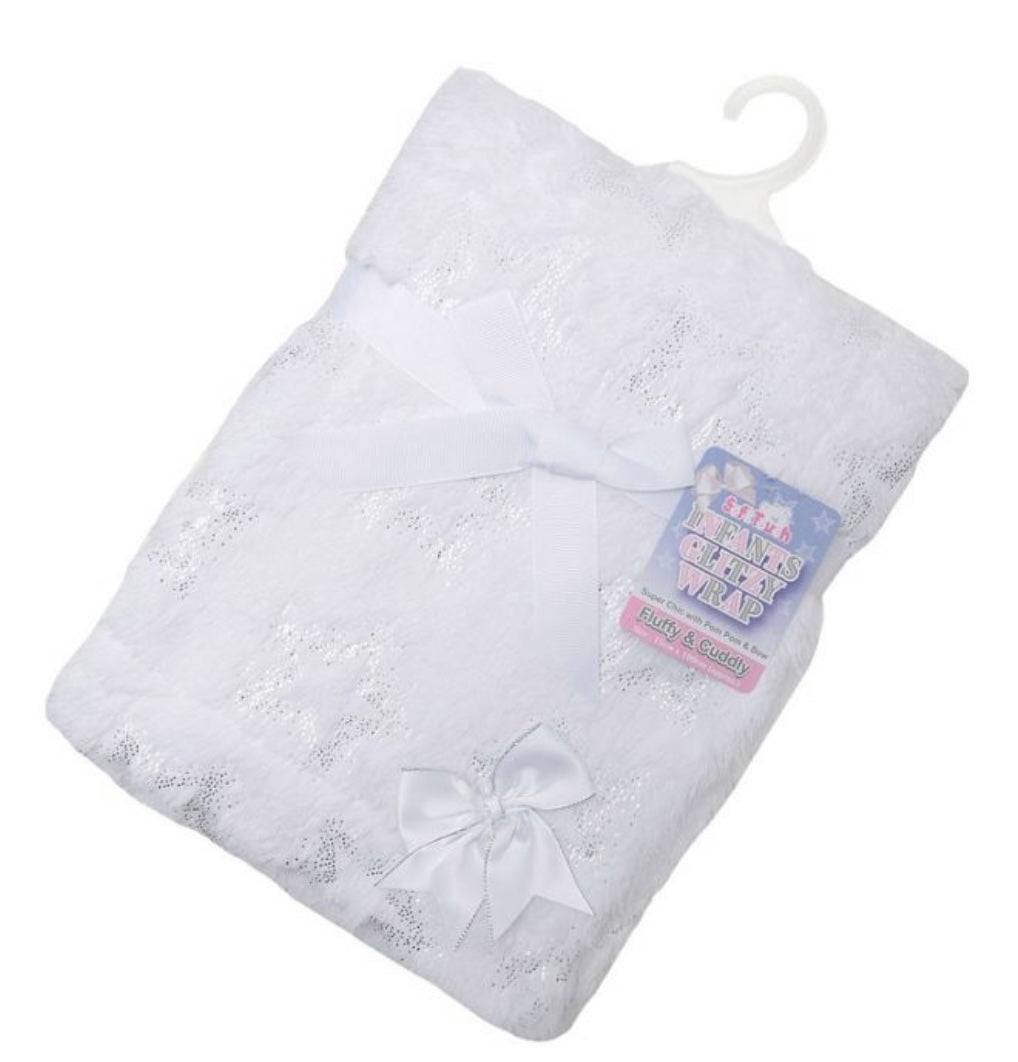 White Soft Blanket with Bow