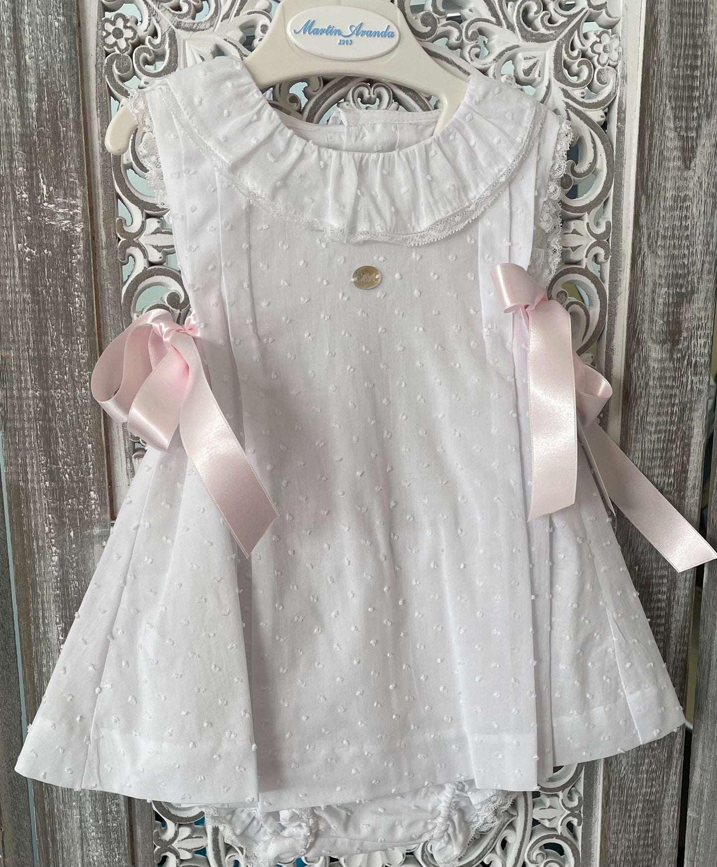 Martin Aranda White Dress with Pink Bows