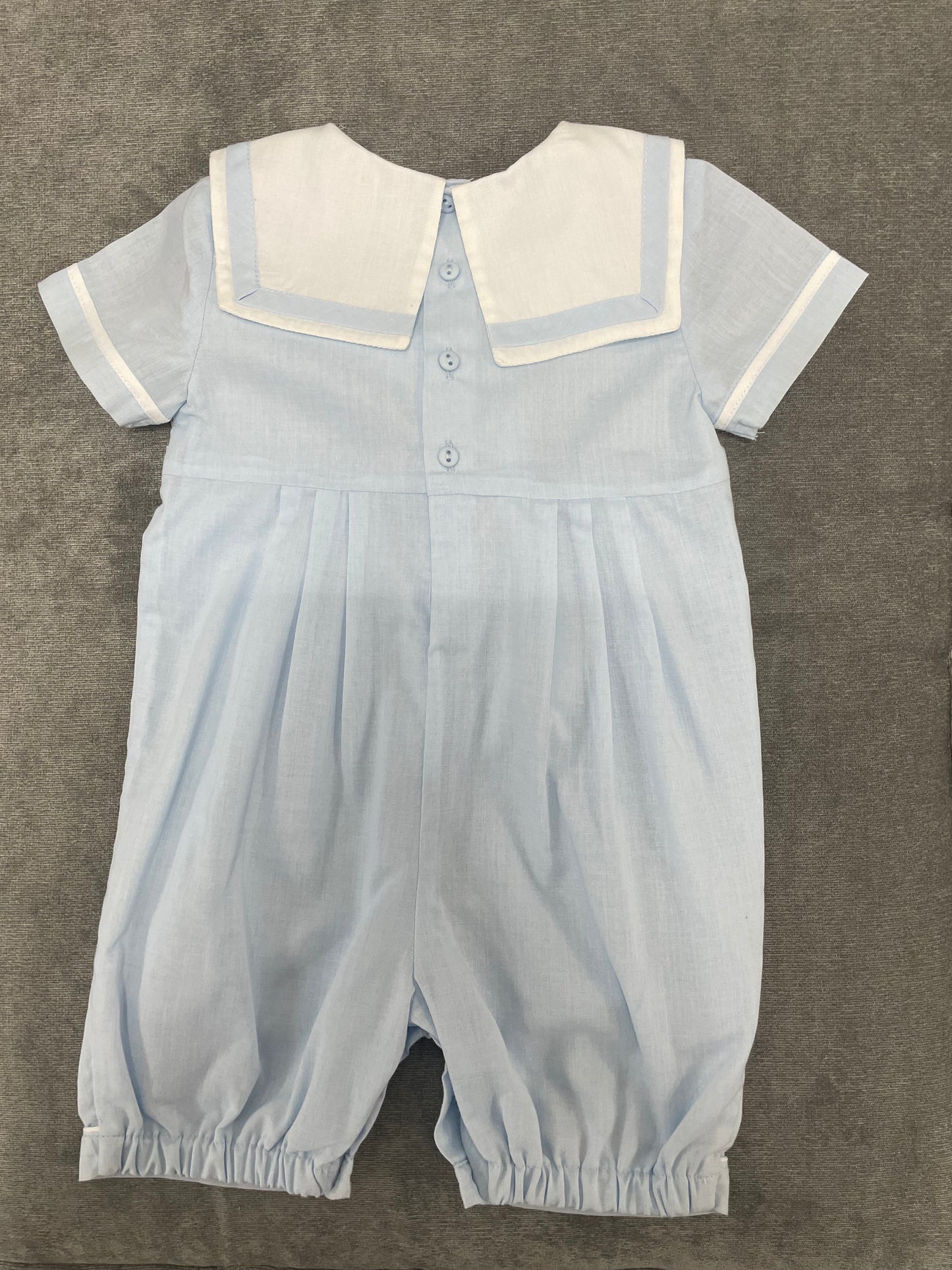 Sarah Louise Light Blue Sailor Romper