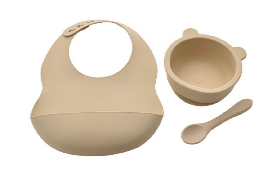 Silicone Bowl Spoon and bib set