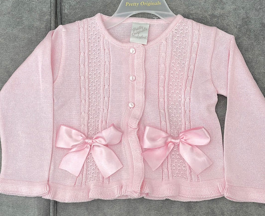 Pretty Originals Pink Bow Cardigan