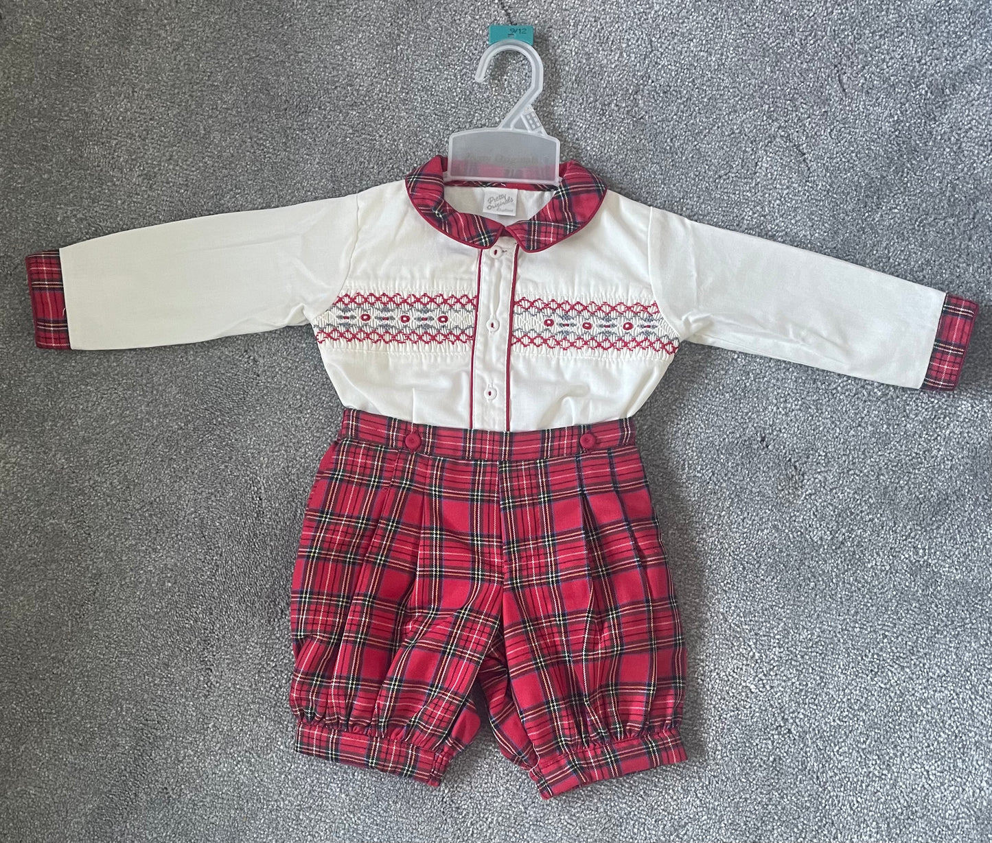 Pretty Originals Boys Smocked Tartan Set